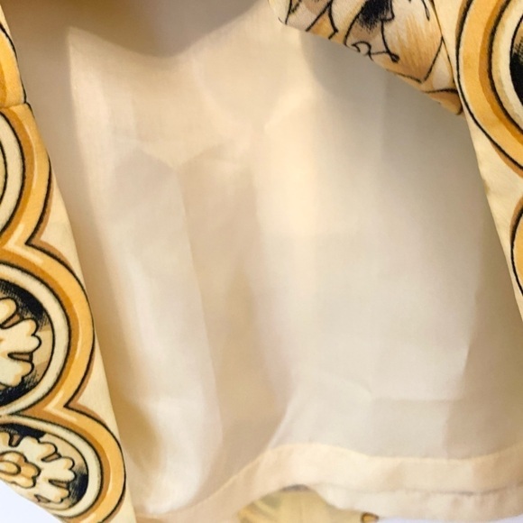 SALE! Y2K BLOOMINGDALES SILK Scarf Print office Siren Shift Dress 10 Petites - Picture 5 of 7